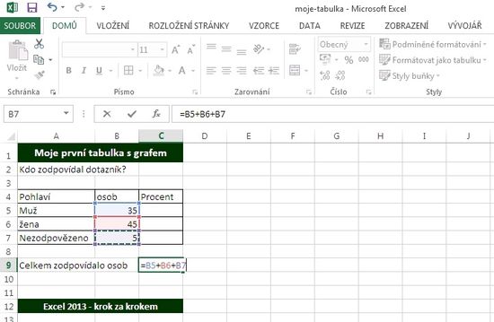 MS Excel 2013 - výpočet v buňce