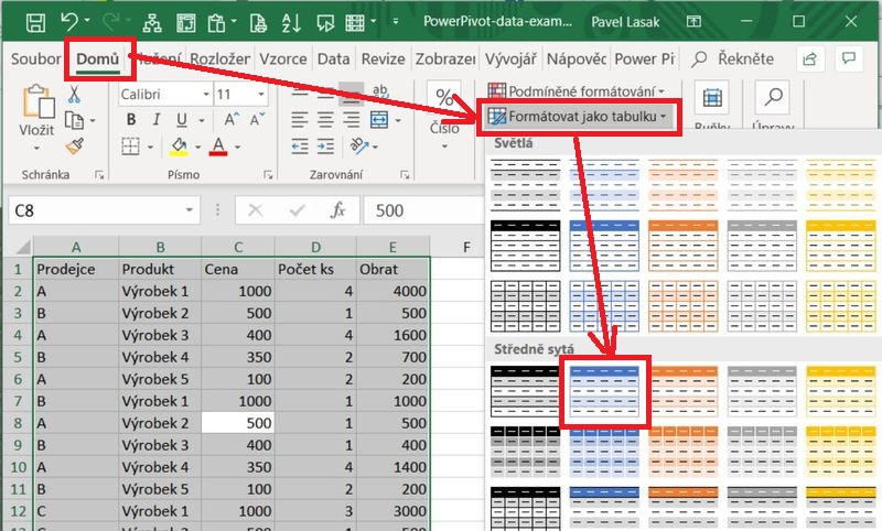 Power Pivot DAX Excel - vložit data