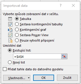 Importovat data