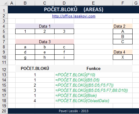 Excel funkce POET.BLOK