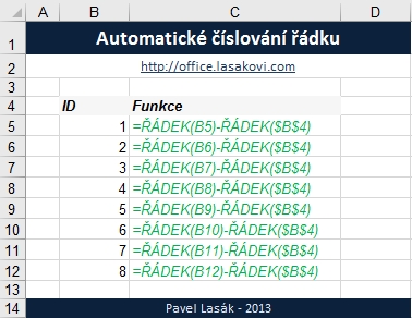 Excel funkce DEK