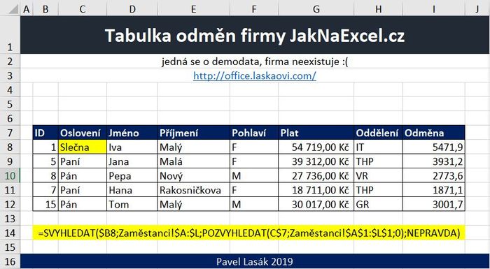 Zdrojov data -SVYHLEDAT a POZVYHLEDAT - Excel