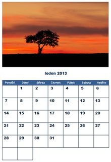 Měsíční kalendář s fotografií