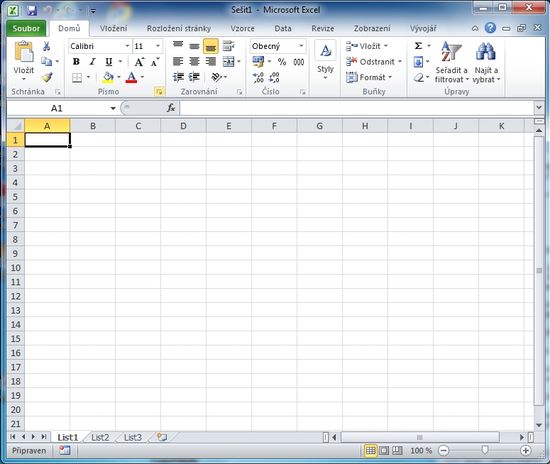 MS Excel 2010 - první spuštění