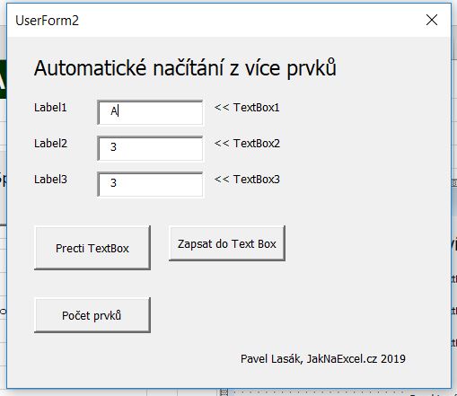 Ukzka formule pro ttesty v Excel VBA