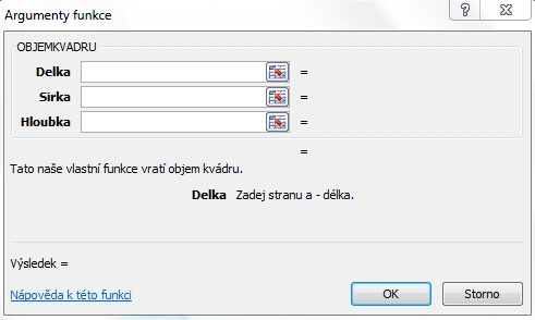 MS Excel 2010 - vlastn funkce