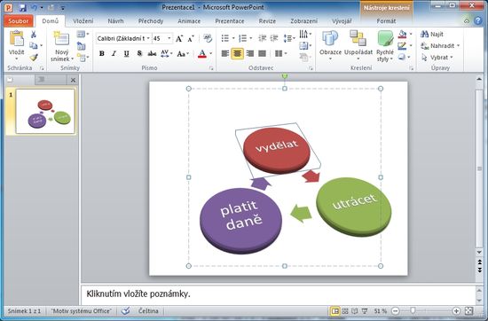 MS PowerPoint 2010 - smartArt - prevedeno na obrazce