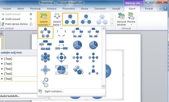 MS PowerPoint 2010 - smartArt - zmnit rozloen