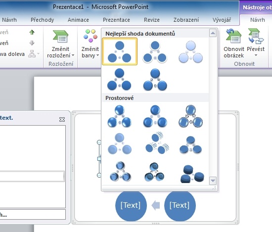 MS PowerPoint 2010 - smartArt - zmnit rozloen